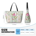 thumbnail image 3 of Goofa Vintage Wood Background with Floral Print Beach Bags Waterproof Beach Tote Bag Zipper Sandproof Swim Pool Bag Large Tote Beach Vacation Travel, 3 of 6