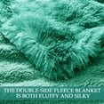 thumbnail image 2 of Exclusivo Mezcla Fuzzy Faux Fur Throw Blanket, Reversible Shaggy Sherpa Fleece Blankets,Fluffy Plush Warm Throws for Couch, Bed, 50x60 Inches, Gradient Teal, 2 of 8