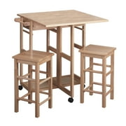 Winsome Wood Suzanne 3-PC Space Saver Set, 2 Tuck-away Stools, Natural Finish