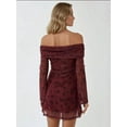 thumbnail image 3 of Off-Shoulder Bodycon Mini Dress with Floral Pattern, 3 of 4