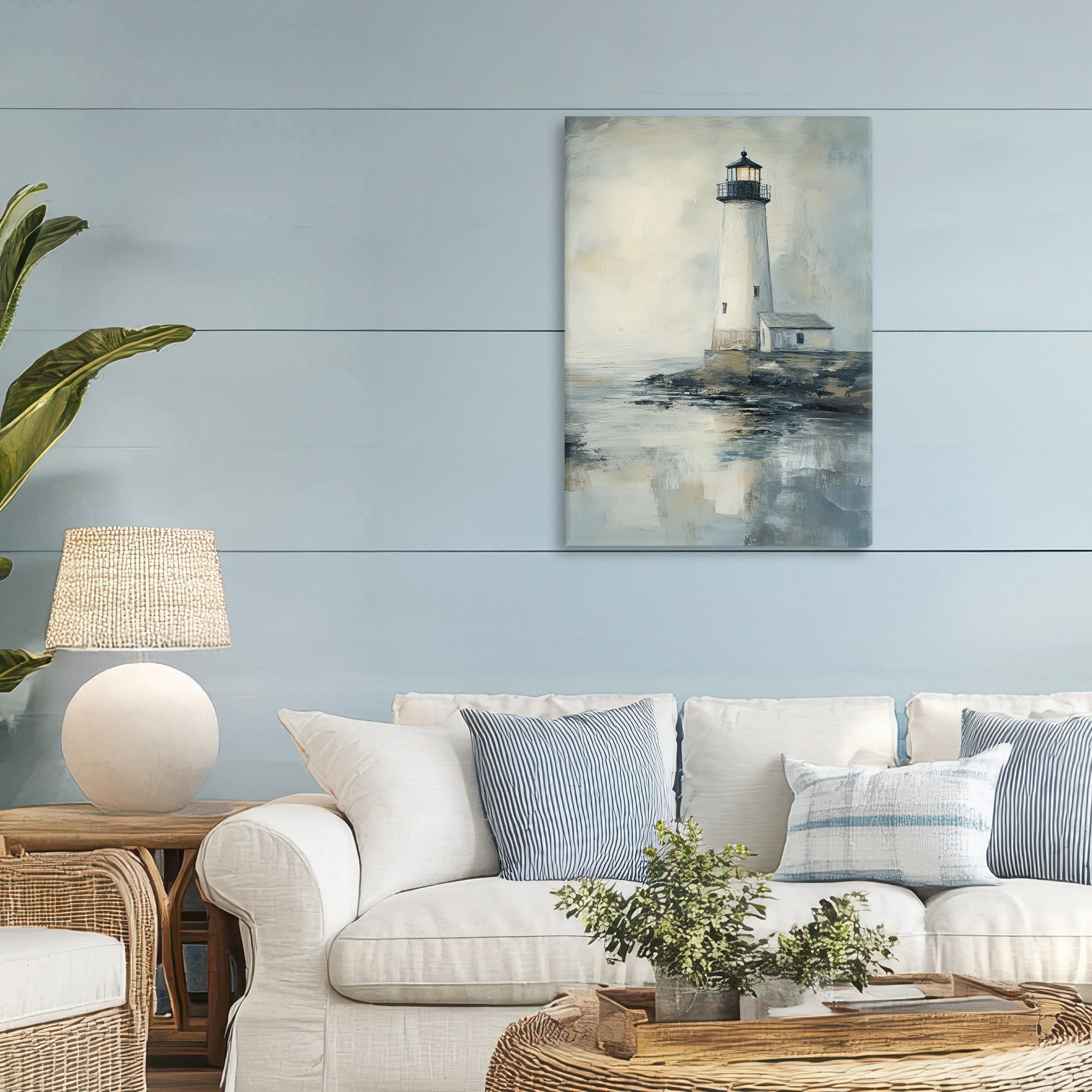 Stupell Industries Moody Lighthouse Reflecting Canvas Wall Art, design by Petal Prints Design