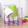 thumbnail image 4 of Creative Simple Cup Draining Holder Foldable Stretchable 7 Sticks Plastic Drying Rack Glass Goblet Storage Rack Baby Bottle Organizer Mugs Drainer Dryer (Purple), 4 of 8