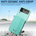 thumbnail image 6 of Allytechgroup Wallet Phone Case for Samsung Galaxy Z Flip 4, Premium PU Leather Cards Holder Zipper Pocket Slim Fit Shoulder Strap Shockproof Cases for Girls Women, Green, 6 of 7