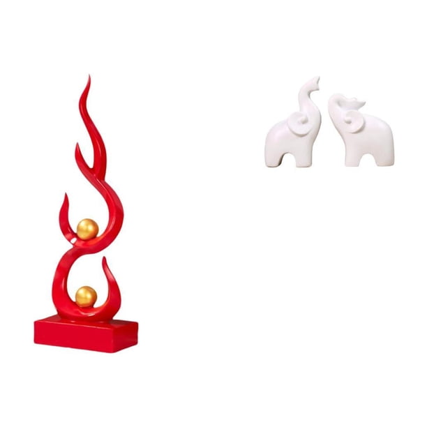 Figura Abstracta De Elefante En Forma De Llama De Resina, Escultura Moderna, Artesanía única, Adorno De Mesa Para Patio, Oficina, Estantería, Entrada, Dormitorio, Decoración Del Hogar.