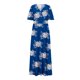 thumbnail image 5 of Puntoco Vestido De Manga Corta Con Cuello En V, Vestido Casual De Talla Grande Con Estampado De Manga Corta Y Cintura Azul Xxxl Estampado No Posicionado, 5 of 5