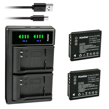 Image of Kastar 2-Pack CGA-S005 Battery and LTD2 USB Charger Replacement for Panasonic CGA-S005E CGA-S005 CGR-S005 DMW-BCC12 DMW-BCC12PP DE-A11 DE-A12 DE-A42 Charger Lumix DMC- LX2 Lumix DMC- LX3 Camera