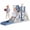 Blue Gray, variant on DKMOCO 6-in-1 Toddler Slide, Climber Slide PlaySet with Basketball Hoop, Telescope & Anti-Slip Pads, Indoor Outdoor Playground Age 1-3, White Gray