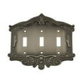 thumbnail image 3 of Nostalgic Warehouse Vic_Swplt_T3 Victorian Triple Switch Wall Plate - Nickel, 3 of 7