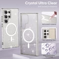 thumbnail image 4 of Decase for Samsung Galaxy S24 Ultra Compatible with MagSafe Case,Shockproof Anti-Scratch Crystal Clear Non-Yellowing Military Grade Drop Protection Bling Gliiter Magnetic Case Cover,Clear, 4 of 7