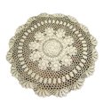 thumbnail image 5 of Matsuzay Tapetes redondos de encaje tejido a mano, mantel pequeño ahuecado de ganchillo, cubierta de Vintage, decoración de muebles Decoración del hogar beige, 5 of 5