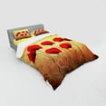 thumbnail image 3 of Ambesonne Floral Bedding Set 3 Pcs, Retro Poppy Flowers, Twin XL, Scarlet Pale Yellow, 3 of 3