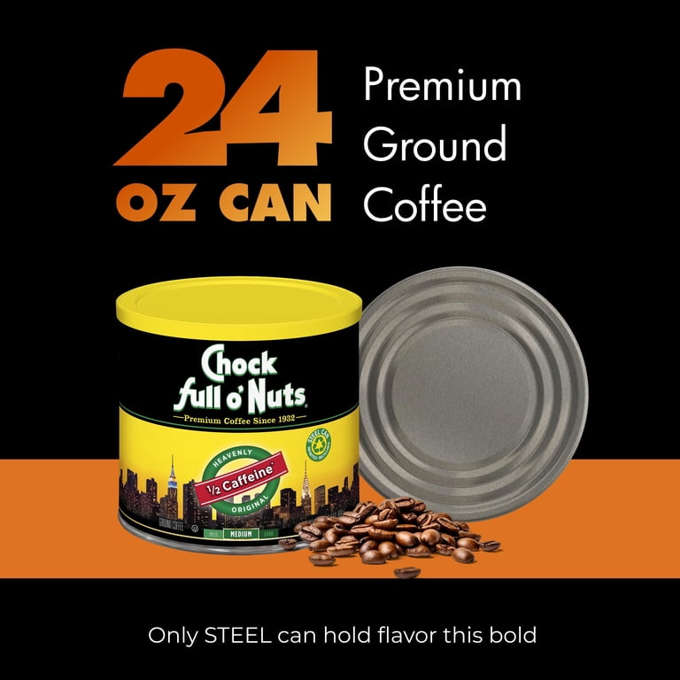 Chock full o'Nuts Heavenly Half Caffeine Medium Roast Ground - 24
