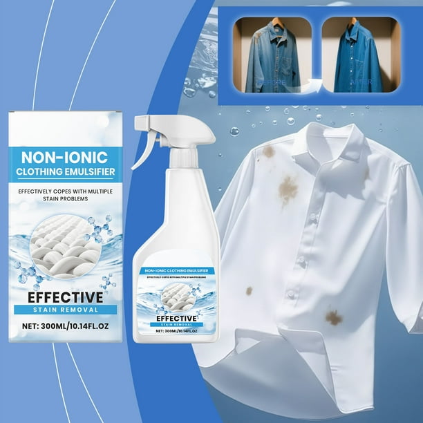 Quitamanchas en aerosol para telas de 300 ml. Limpiador rápido para ropa, manchas de grasa, comida y bebida con tecnología Color-Bright.