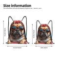 thumbnail image 2 of Gaeub French Bulldog In Sunglasses Drawstring Backpack Bag Sport Gym Sackpack Heavy Duty String Backpack for Men Women-Small, 2 of 6