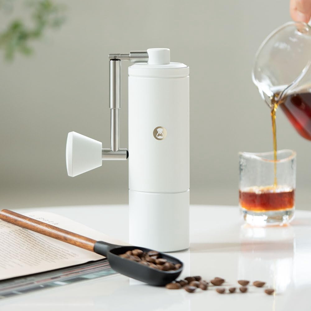 Chestnut C2S Manual Coffee Grinder Stainless Steel S2C Conical Burr Coffee Grinder, Capacity 25g Hand Coffee Bean Grinder, Double Bearing Positioning, Black