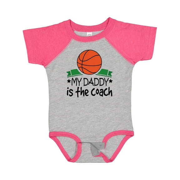 Inktastic Basketball My Daddy is the Coach Boys or Girls Baby Bodysuit