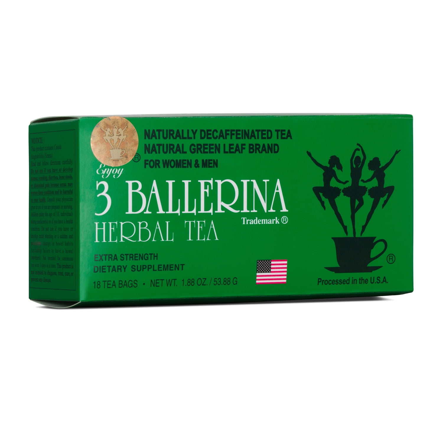 3 Ballerina Herbal Tea, Extra Strength, 36 Count, 2 Pack