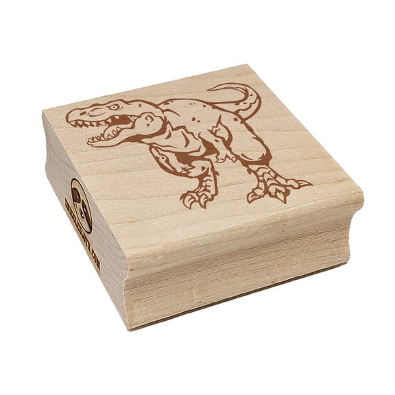 Tyrannosaurus Rex T-Rex Dinosaur on the Hunt Square Rubber Stamp Stamping Scrapbooking Crafting - Medium 1.75in