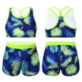 thumbnail image 1 of YONGHS Kids Girls Sports Dance Outfit Y-Shaped Back Crop Tops with Booty Shorts Set Navy Blue 4, 1 of 7