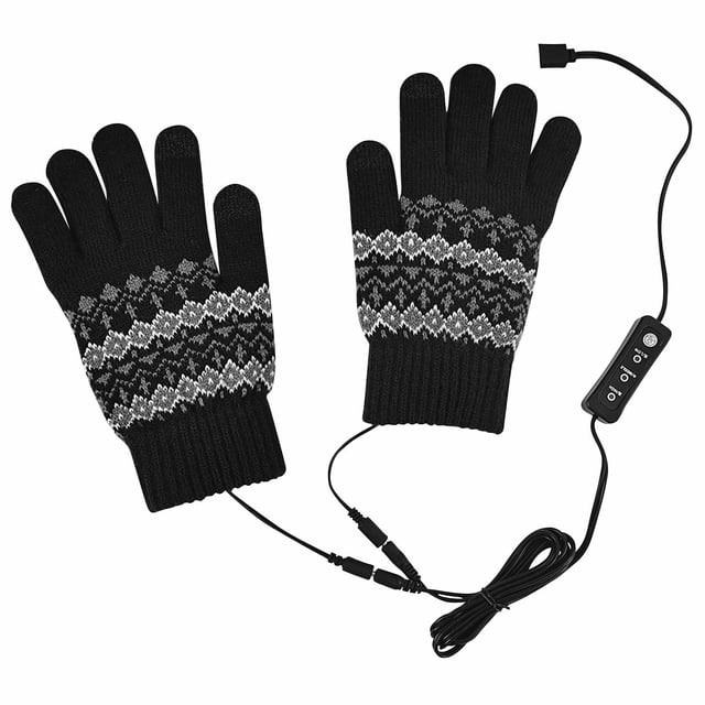 Funicet Gants d'Hiver Chauds, Gants pour l'Hiver, Gants Chauffants et Chauds, Gants Chauffants à Température Réglable pour Tous les Doigts, Amovibles et Lavables