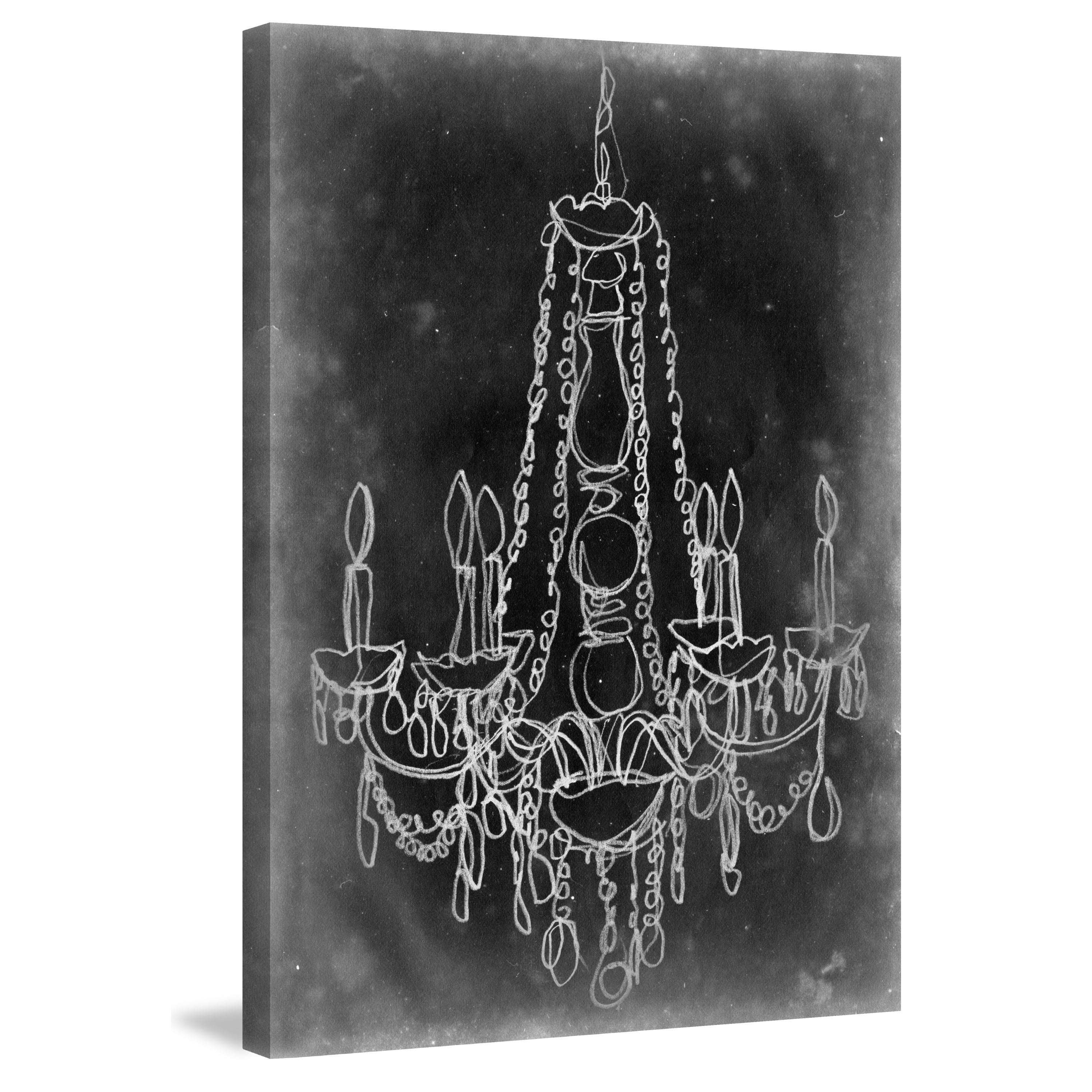 Marmont Hill "Chalkboard Chandelier I" Painting Print on Wrapped Canvas