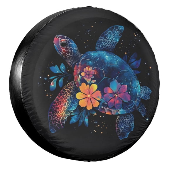 KAKALAD Sea Turtle In The Stars 03 Spare Tire Cover Universal Vehicle Accessories Buckle Car Tools 14”in