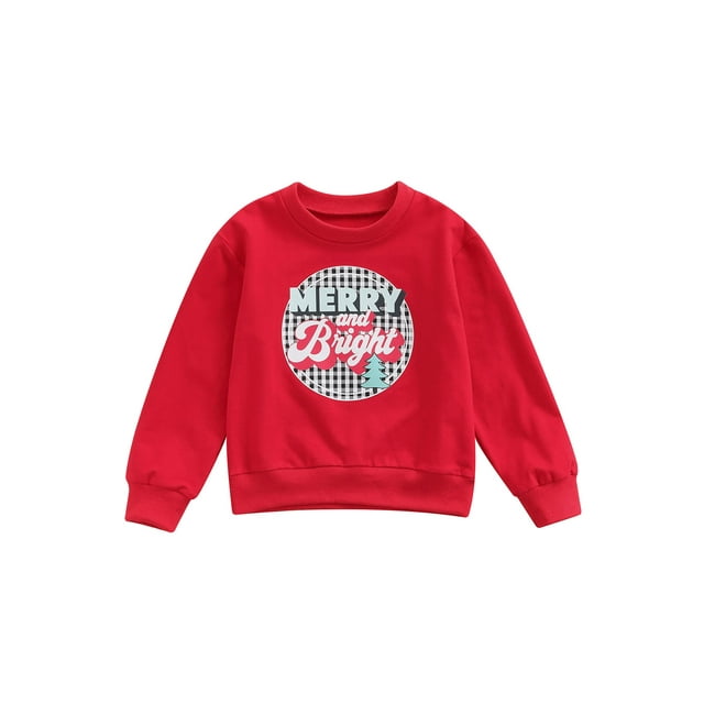 Diconna Pull pour Enfants Motif Imprimé de Noël Col Rond Chandail en Molleton