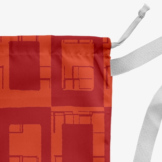 Simply Daisy Geometric 28 x 36 in Orange Laundry Bag