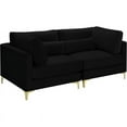 thumbnail image 1 of Meridian Furniture Julia Black Velvet Modular Sofa, 1 of 7