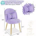 thumbnail image 3 of UBesGoo Modern Armless Makeup Chair Comfy Cute Accent Chair, Faux Rabbit Hair Vanity Chair for Office Living Dining Room, Purple, 3 of 10