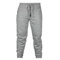 thumbnail image 2 of Pantalones deportivos para hombre, leggings casuales para correr, pantalones elásticos de terciopelo, placa ligera, color sólido, 2 of 5