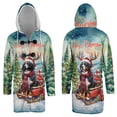 thumbnail image 3 of Merry Christmas Santa Reindeer Antlers Bernese Mountain Dog Sleigh Xmas Winter Holiday All Over Print 3D Hooded Duffle Toggle Coat Berner Lover Gifts - 00023, 3 of 6