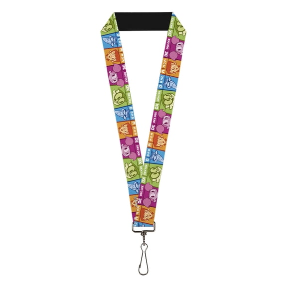 Dexter's Laboratory Lanyard, Dexters Laboratory Four Character Pose Blocks Multi Color, Elastic