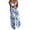 Blue, variant on Two Piece Outfits Women,Women Summer Bohemian Floral Print Sexy Crop Tops+Pants Wide Leg 2 Piece Set