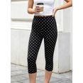 thumbnail image 6 of LMLYSoH Women's Capris Leggings Fashion Casual Dot Print Elastic Waist Slim Fit Cropped Pants, 6 of 9