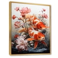 thumbnail image 2 of Designart "Koi Fish Fishing Contemporary wall art II" Animals Floater Framed Canvas Wall Art, 2 of 7
