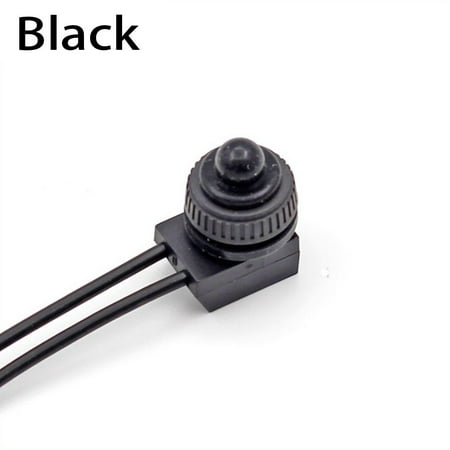 

12V Waterproof Latching Push Button On-Off Switch With Lead Wire Black Red