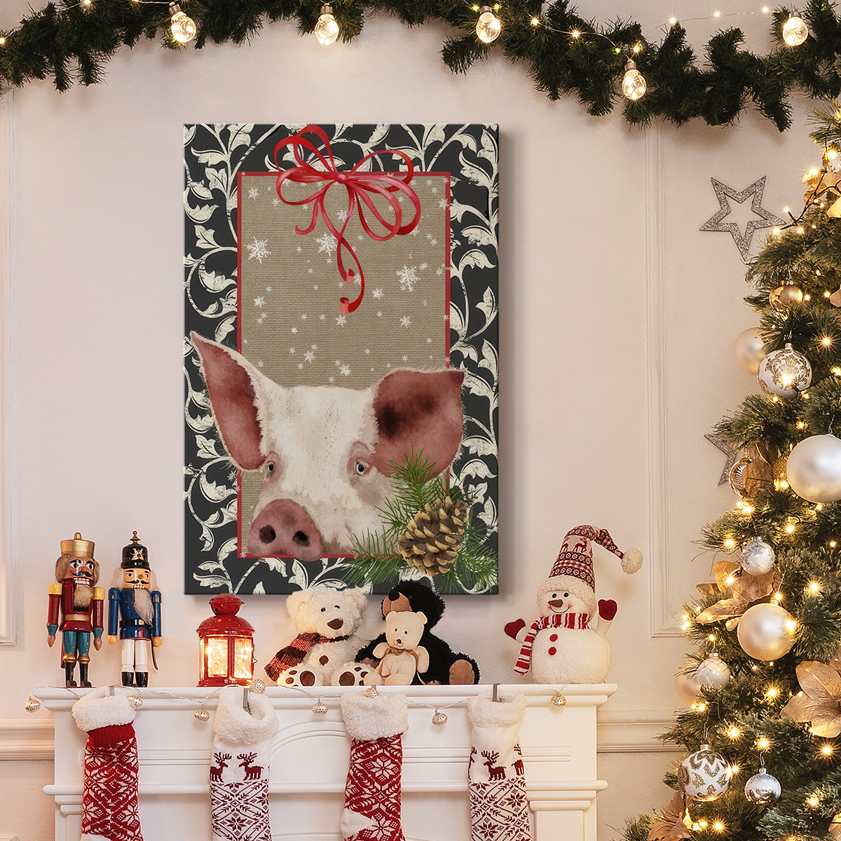 County Christmas Farm II- Gallery Wrapped Canvas