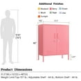 thumbnail image 4 of 40" Wide Storage Cabinet 2 Door Multi-Function locker Metal Heavy Duty Tool Cabinet 3 Tiers Lockable Storage Cabinet Removable Shelves Easy to Assemble Red Size: 40”H x 31.5”W x 15”D, 4 of 7