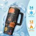 thumbnail image 4 of Halloween 30oz Insulated Travel Mug with Handle and Straw Lid – Spooky Pumpkin Coffee Cup – Perfect Gift Idea, 4 of 5