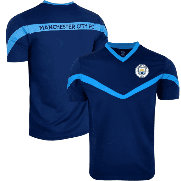 Icon Sports Manchester City FC V-Neck Soccer Jersey, 100% Polyester, YS-XL