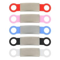 Baluue Blank Pet Tags Dog Tags for Engraving Silicone Pet Collar Simple Design 5pcs