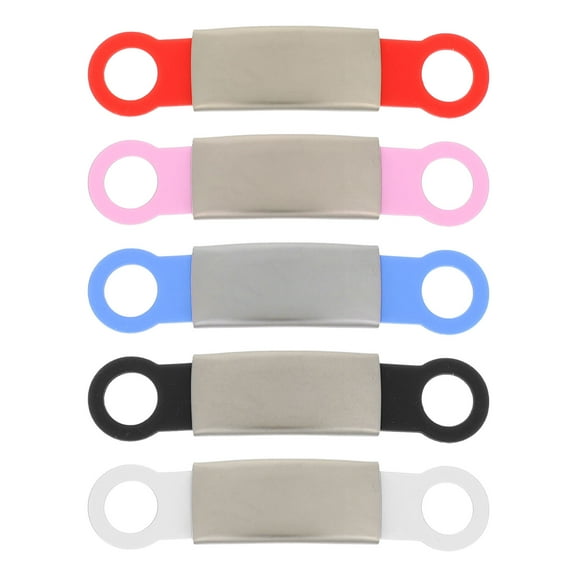Baluue Blank Pet Tags Dog Tags for Engraving Silicone Pet Collar Simple Design 5pcs