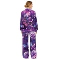 thumbnail image 2 of Yuyamidu Women's Lounge Sets Loungewear Purple Butterfly Rose Matching Sweatsuit Pickleball Exercising Gym Tracksuits 2 Piece Outfits Long Sleeve Sweatshirt Wide Leg Drawstring Sweatpants S, 2 of 7