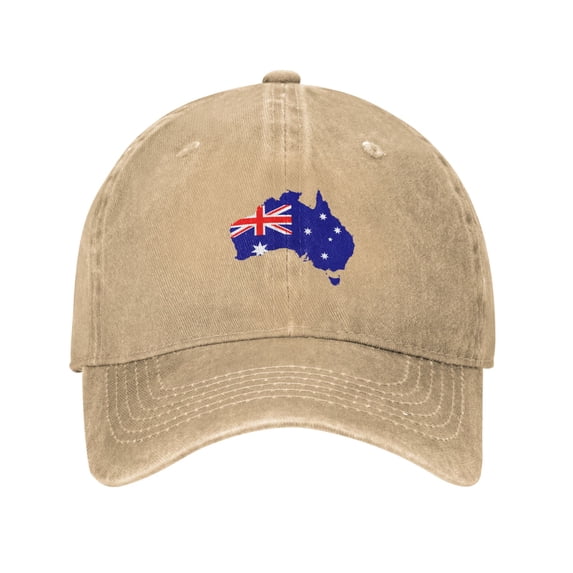 ZICANCN Adjustable Baseball Cap Women, Australia Flag Hats for Men Adult Washed Cotton Denim Baseball Caps Fashion, Natural