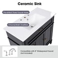 thumbnail image 3 of 36" Bathroom Vanity with Sink, Black Bathroom Cabinet with Drawers, Solid Frame and MDF Board, One Package, 3 of 10