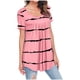 thumbnail image 3 of ICHUANYI Clearance Women's Crew-Neck Short Sleeve Print Tops Hide Belly Tunic Dressy Casual Flowy Blouse(Pink, S) ICHUANYI WER2023080905617, 3 of 6