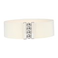 thumbnail image 3 of Segolike Wide Elastic Belt Dress Belt Simple Decoration Cinch Stretch Girdle Elegant Solid Color Waistband Waist Belt for Women Ladies White, 3 of 8