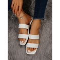 thumbnail image 5 of Fashionable Women'S White Flat Sandals With Double Straps, 5 of 5