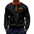 thumbnail image 2 of Blusa y camisa de manga larga con cuello alto para hombre, estilo casual, con bloqueo de color y cremallera, de poliéster., 2 of 9